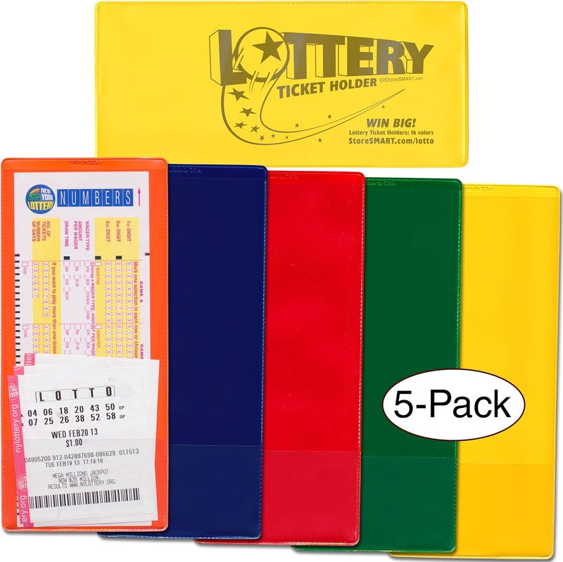 StoreSMART - Lotto Ticket Holders 5-Pack - Plastic - Passionate Primary Collection (LTPAS)
